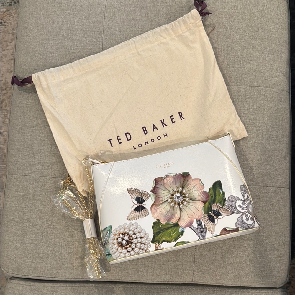 Ted Baker White Floral and Butterfly Bag